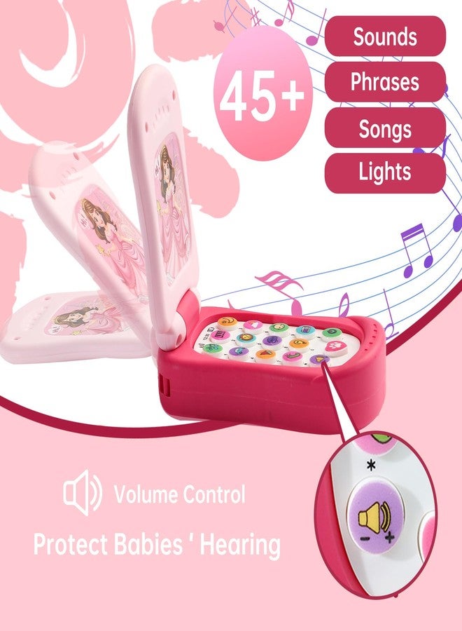 FENYAN Baby Cell Phone Toy 12-18 Months, Toddler Play Phone with Light and Music, Preschool Learning and Education, Christmas Birthday Gifts Princess Flip Smartphone Toys for Girl 1-3 - Image 3